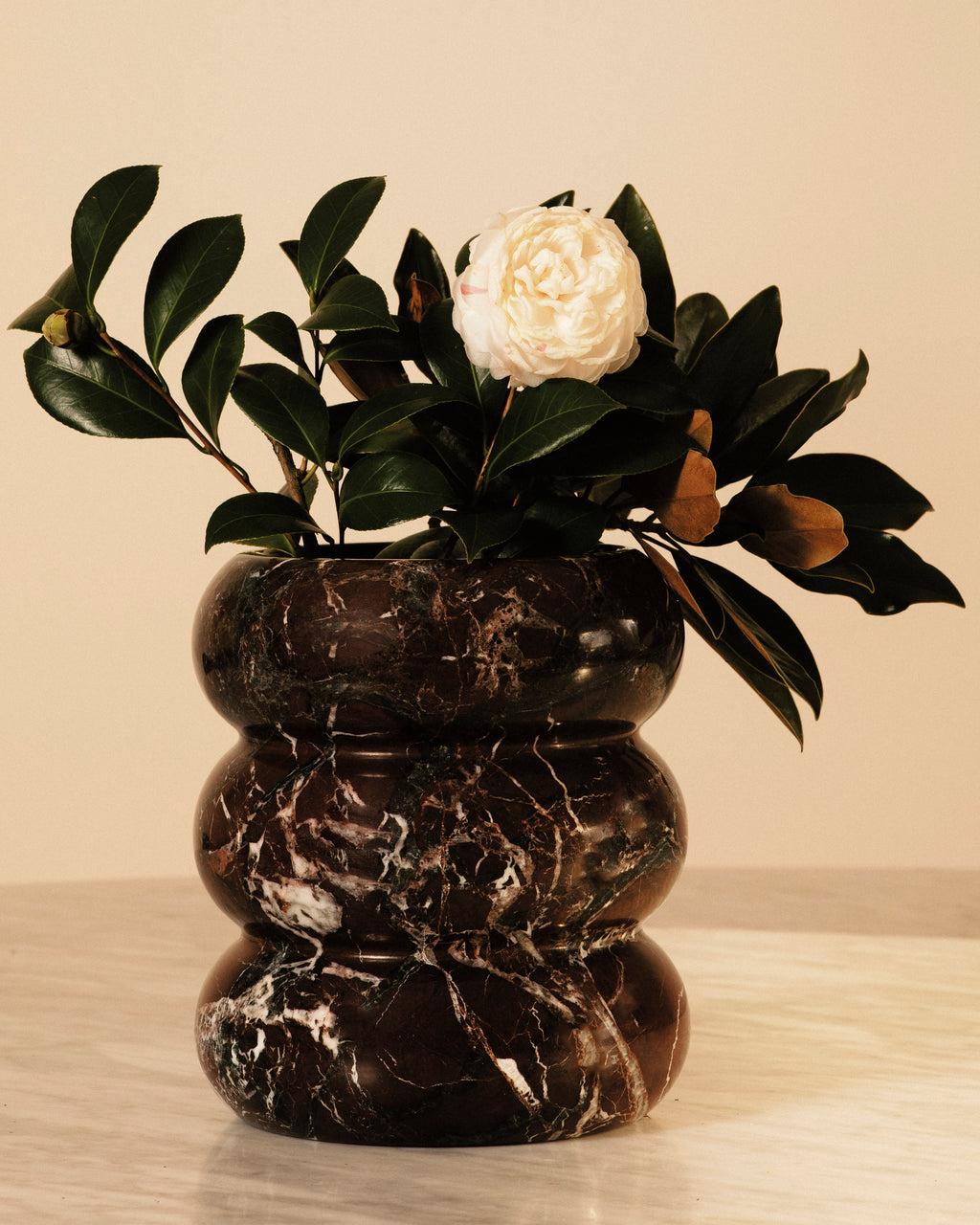 Marble Vase in Rosso Levanto