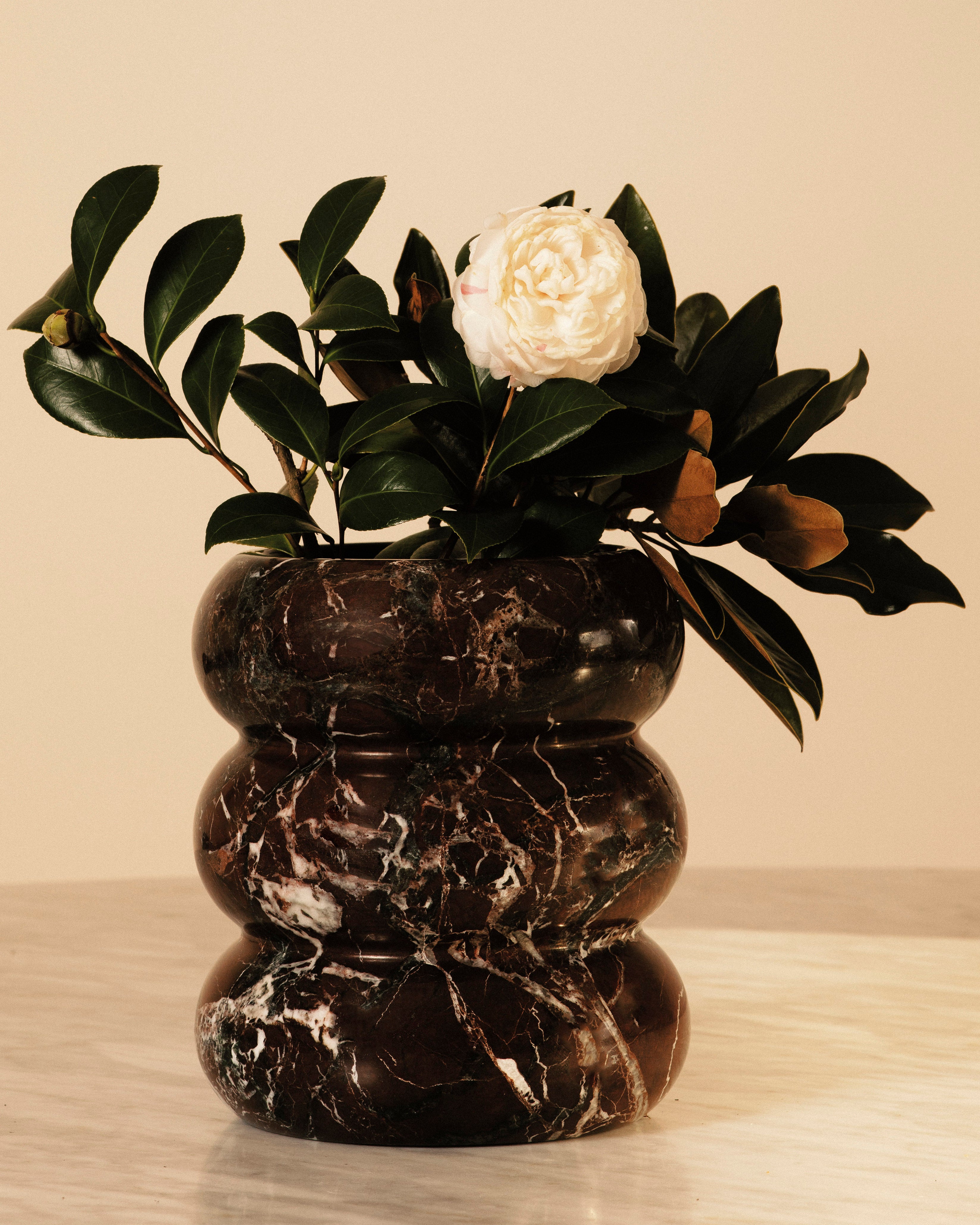 Marble Vase in Rosso Levanto