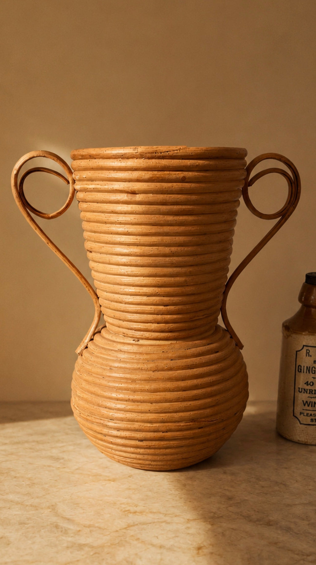 Spun Vessel in Rattan