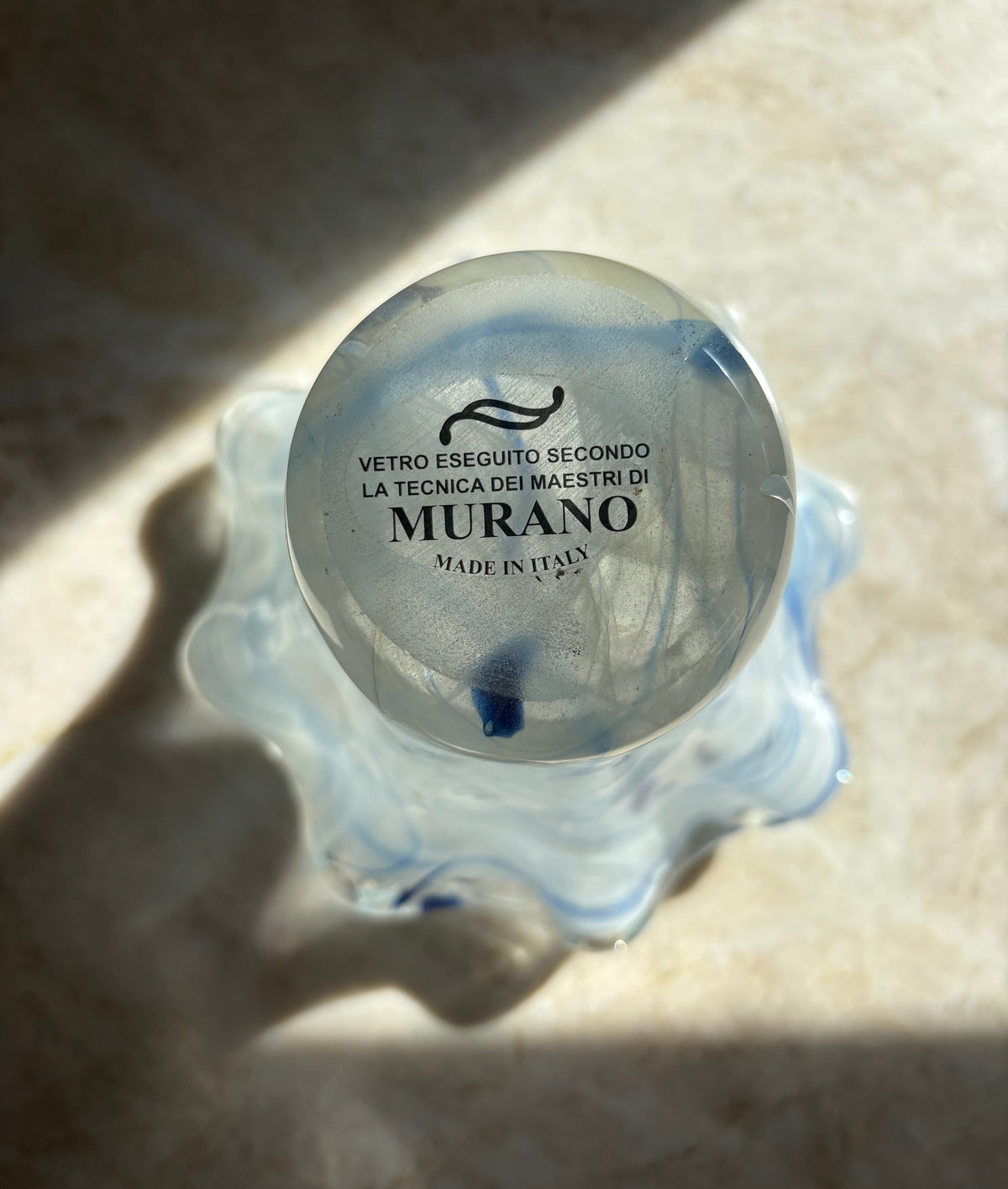 Murano Vase in Powder Blue