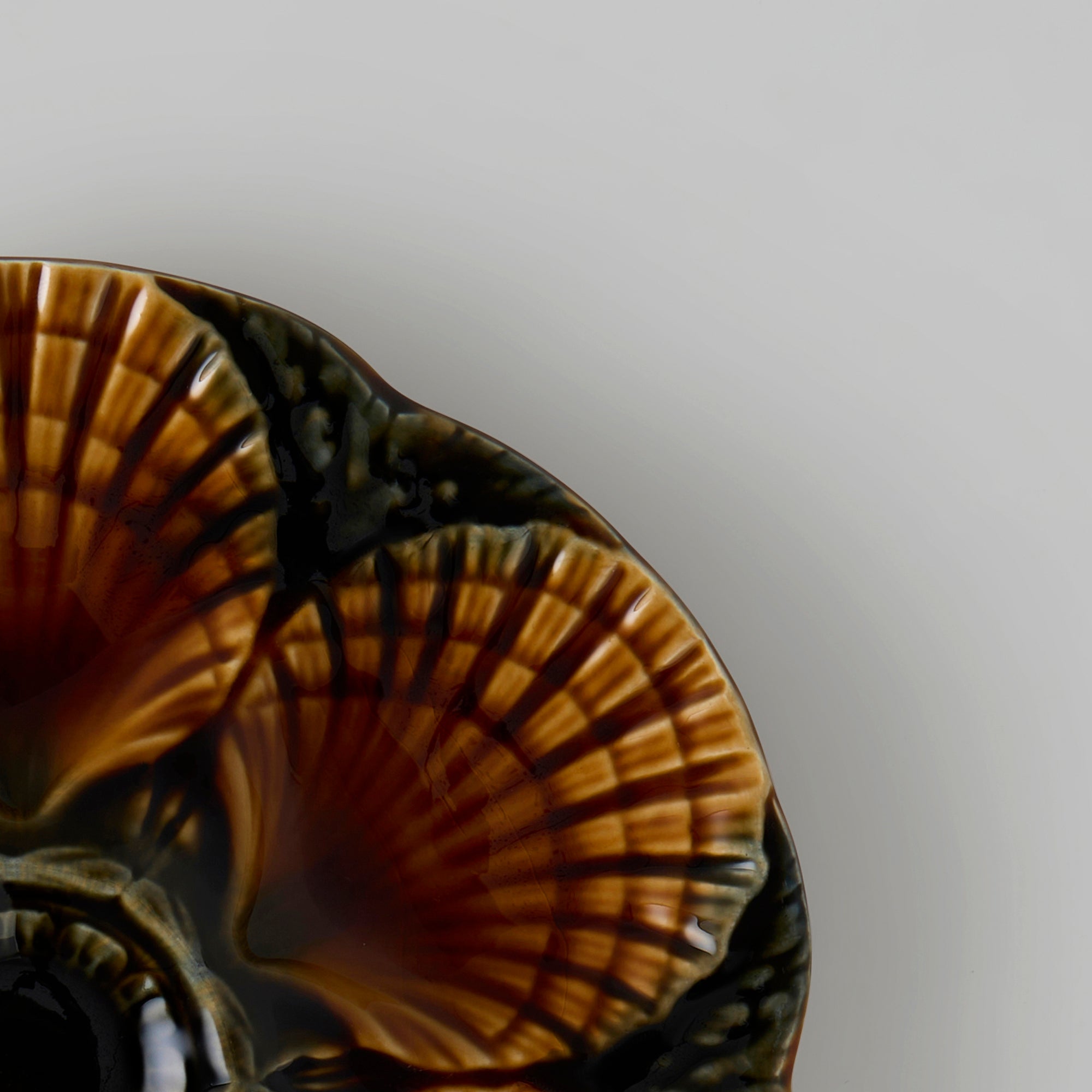 Vintage Sarreguemines Majolica Oyster Plates